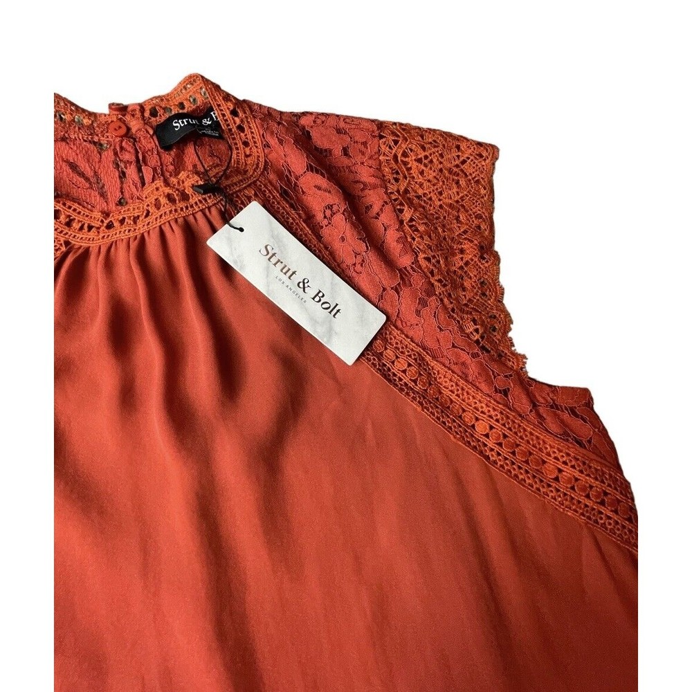 NWT Strut & Bolt Dress Women's Size Small Terracotta‎ Orange Lace - Picture 2 of 8